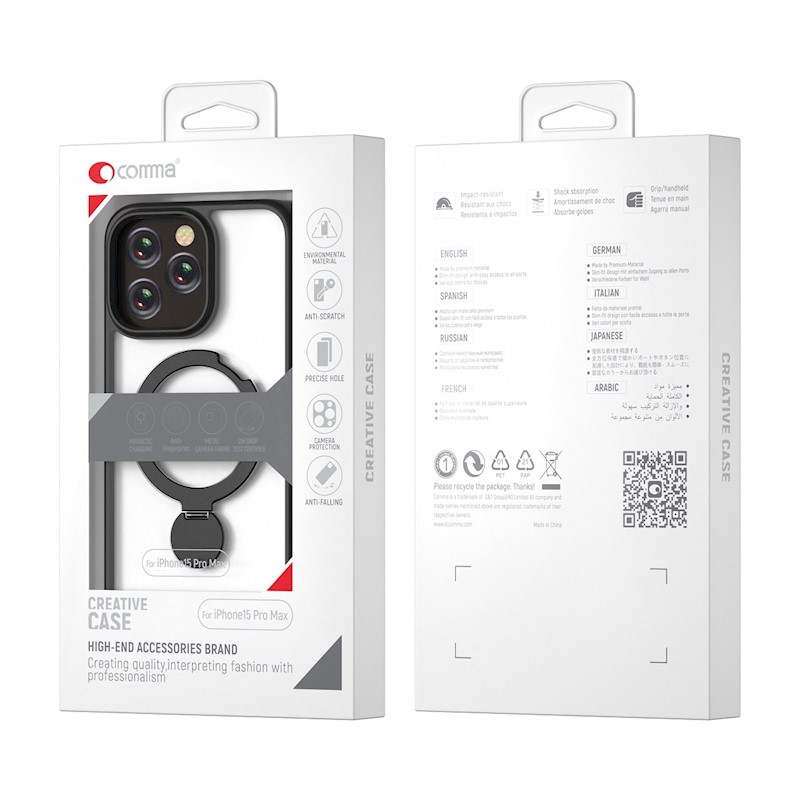 Husa Comma Joy Shark MagSafe pentru Iphone 15 Negru Pro Max - Negru - 1 | YEO